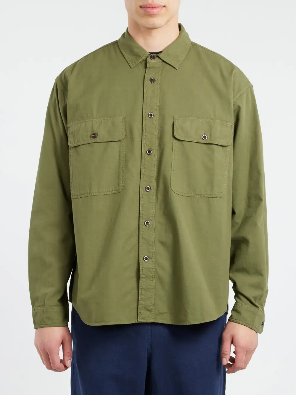 Men's Cotton Oversized Fit Button Front Shirt