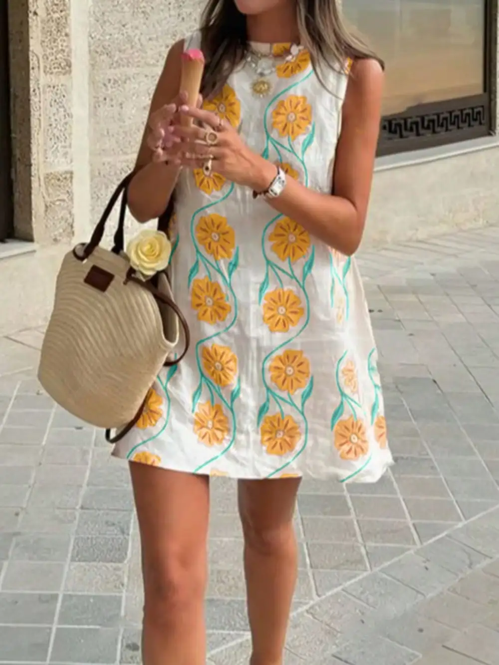 Floral Sleeveless Mini Dress