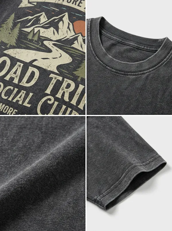 Unisex Road Trip Adventure Mountain Printed T-shirt