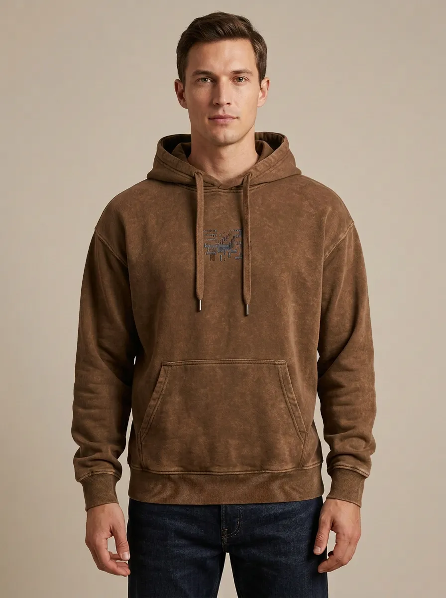 Men's Urban Tech Minimalist Geometric Print Hoodie