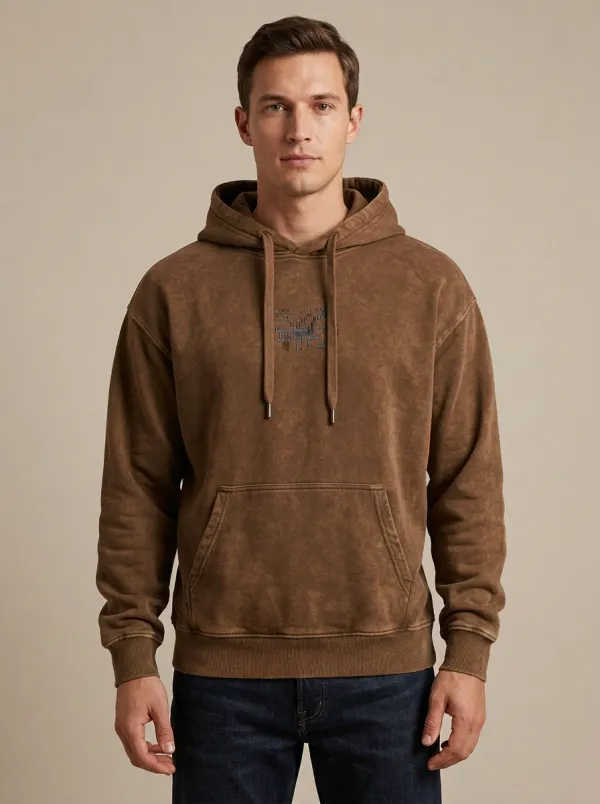 Men's Urban Tech Minimalist Geometric Print Hoodie