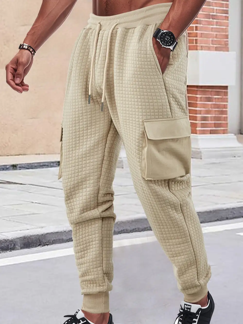 Men's o Square Cargo Pants Waist Pockets Cargo Pants