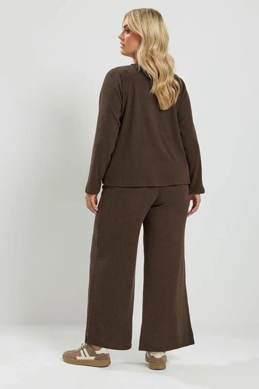 Chocolate Brown Soft Touch Embroidered Cardigan Set detail 1