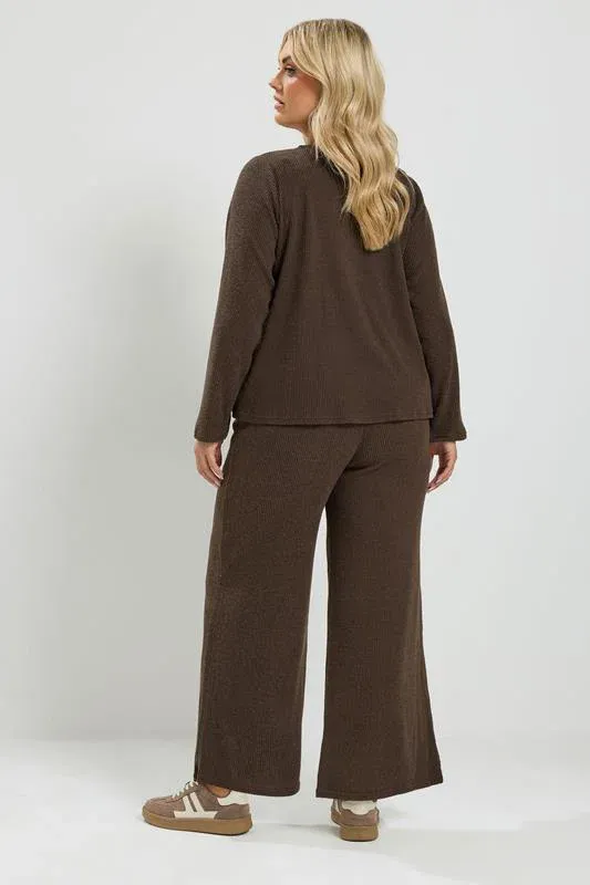 Chocolate Brown Soft Touch Embroidered Cardigan Set