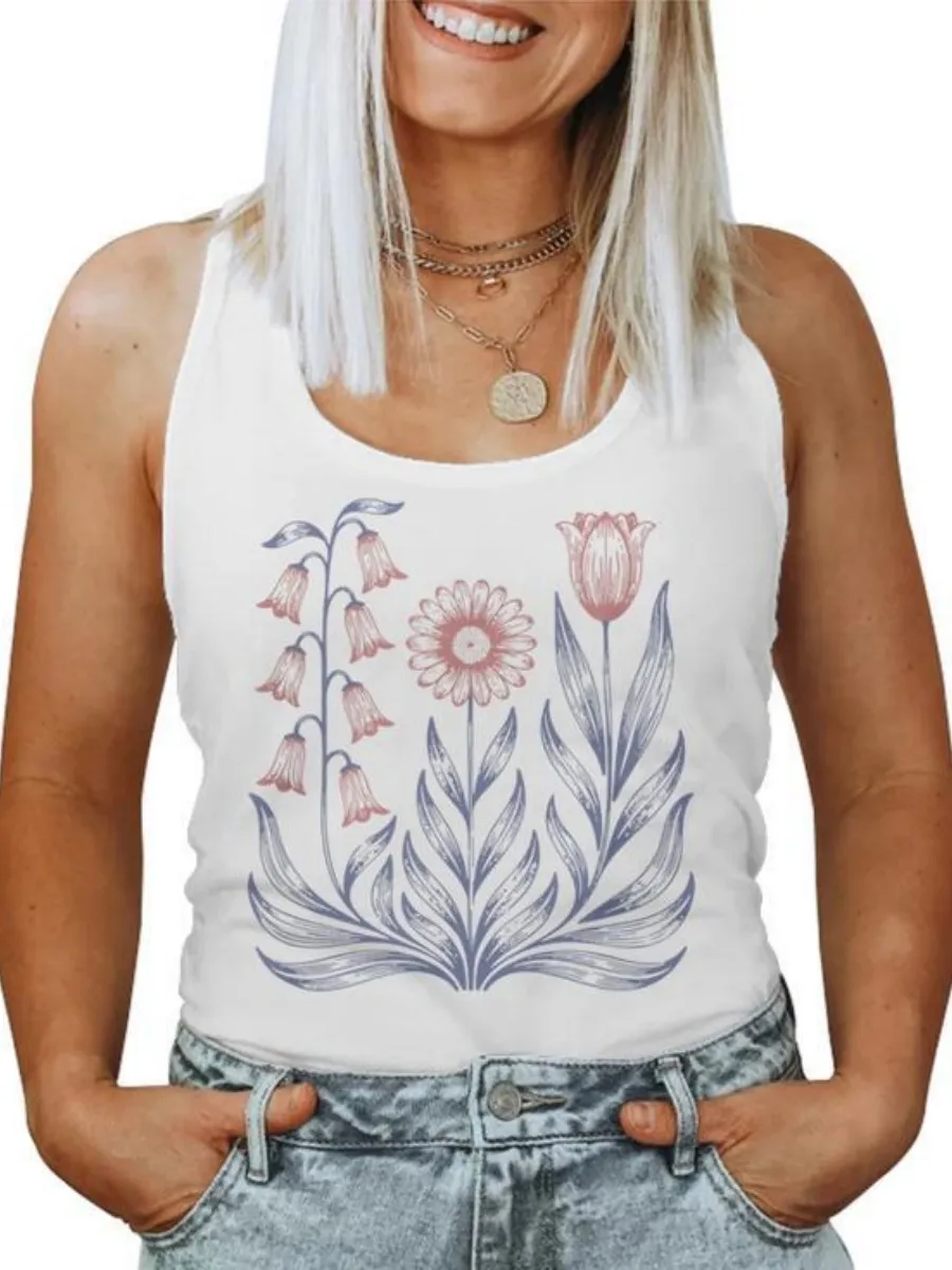 Minimal Botanical Casual Tank