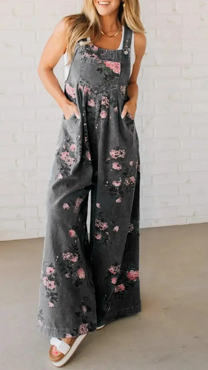 Utility Drawstring Lapel-Neck Jumpsuit