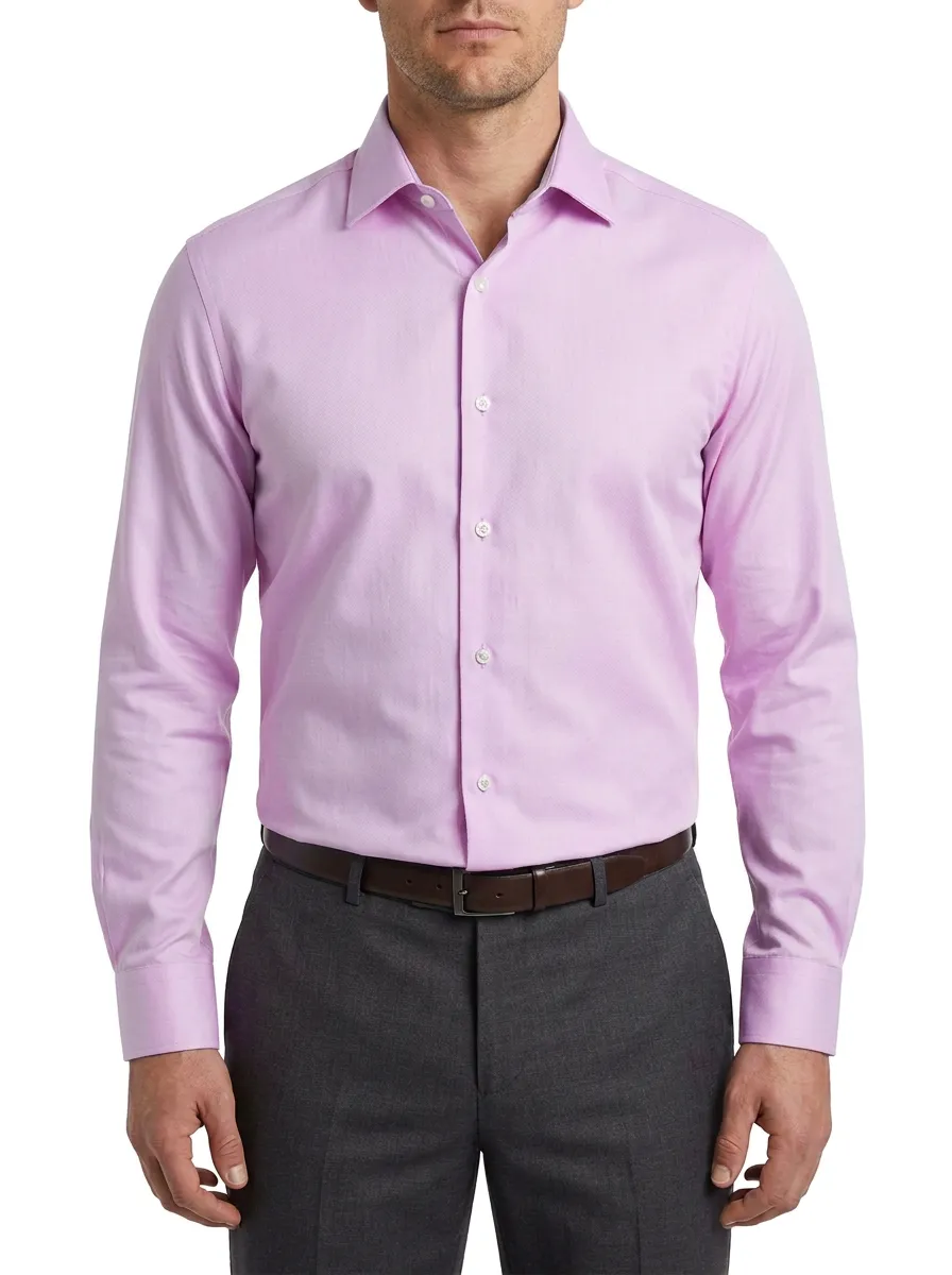 Men's Modern Classic Long-Sleeve Solid Dress Shirt
