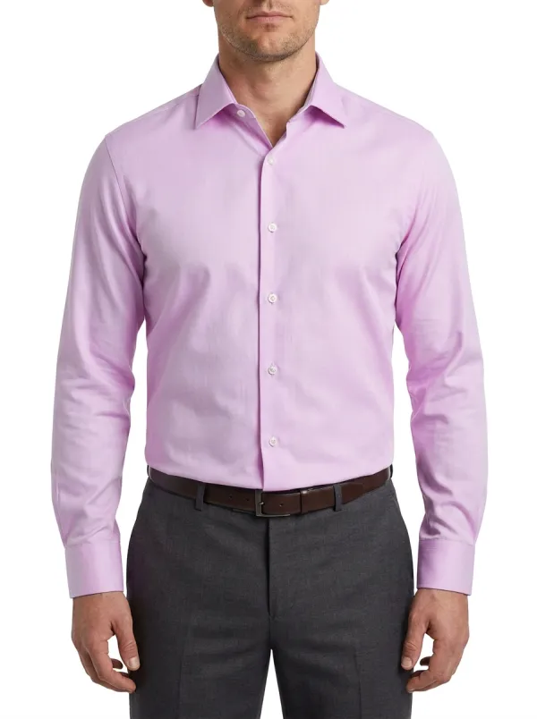 Men's Modern Classic Long-Sleeve Solid Dress Shirt