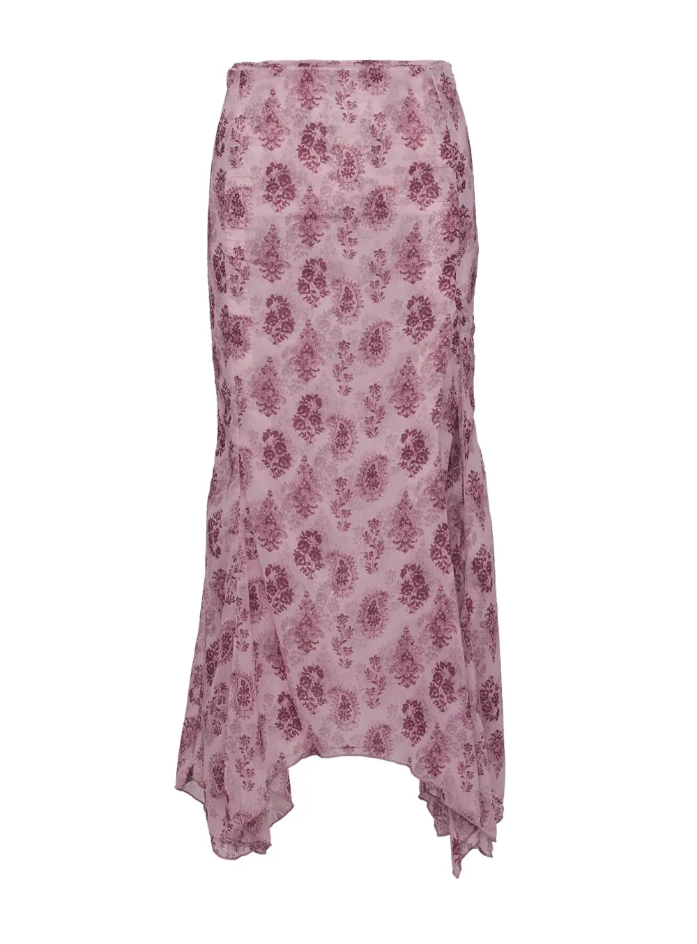 Floral Print Asymmetric Maxi Skirt
