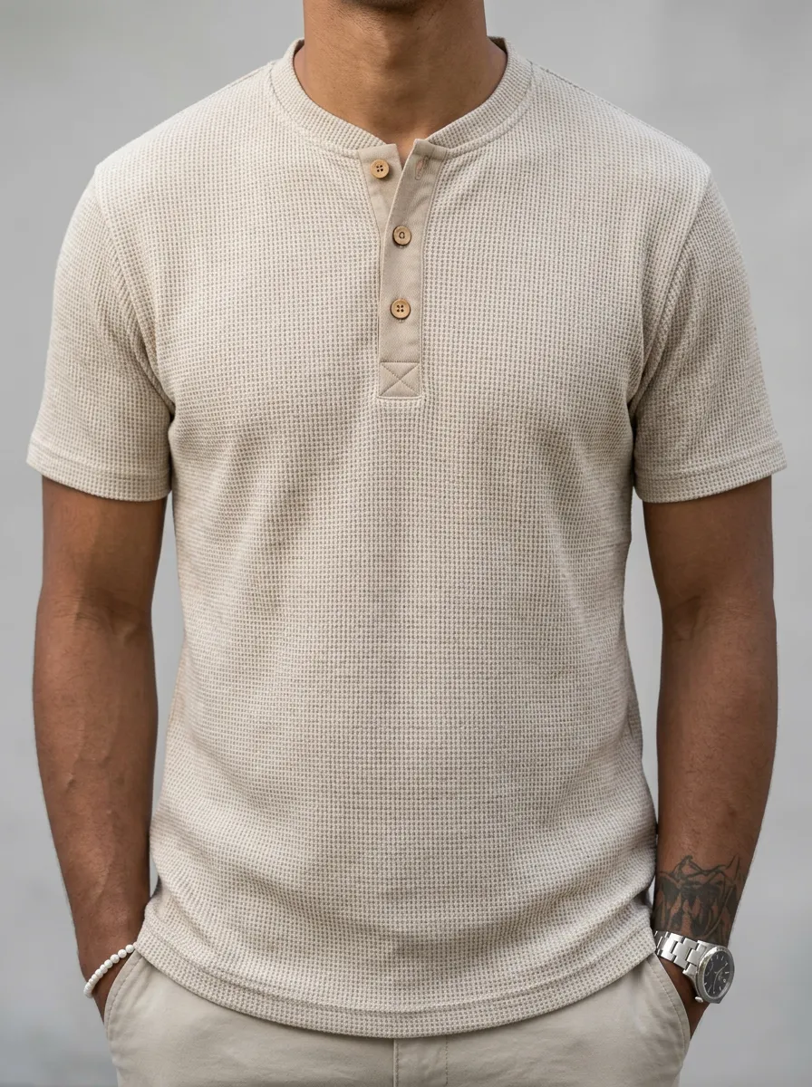 Modern Utility Men's Short-Sleeve Henley Shirt