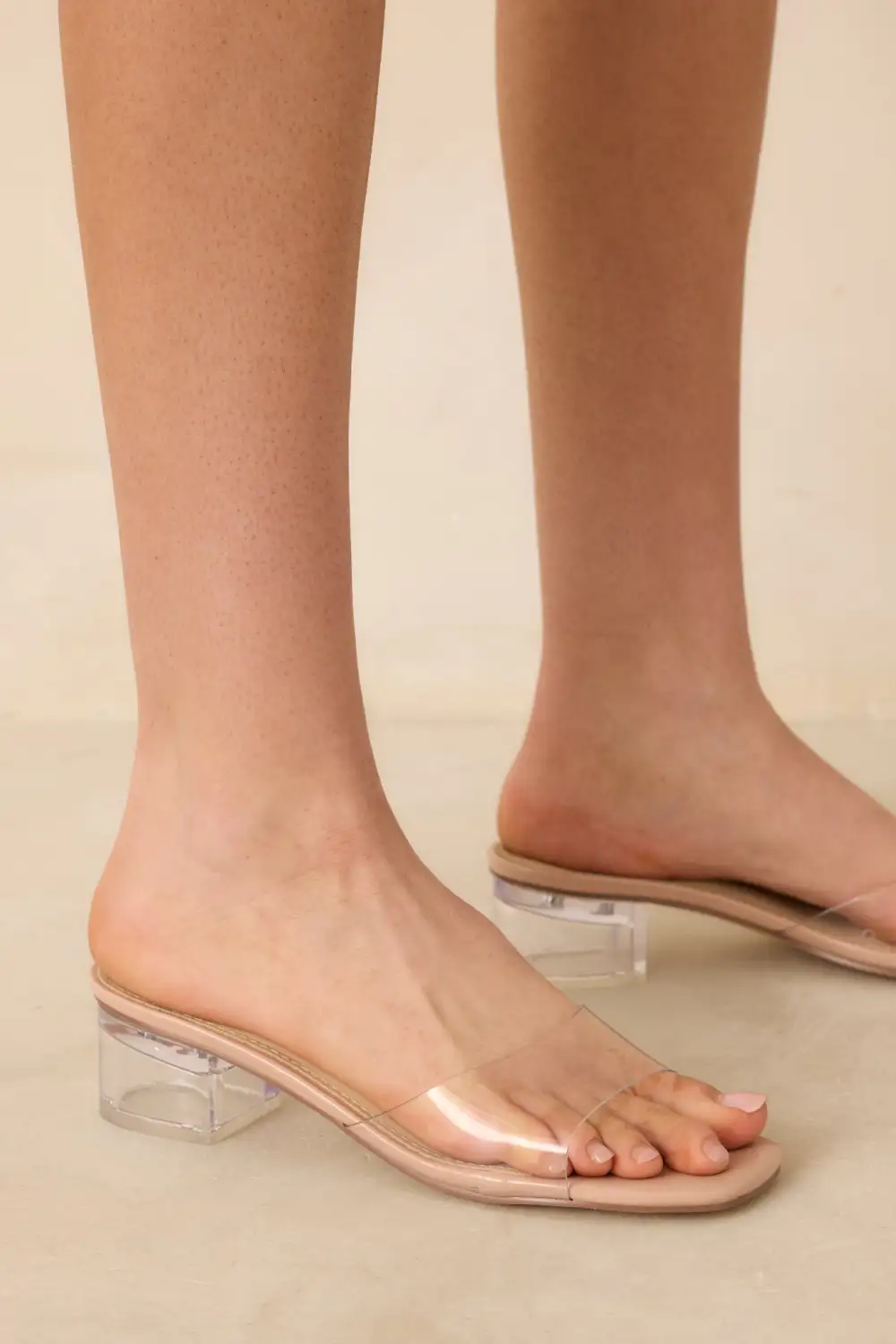Block Heel Transparent Dress Heels