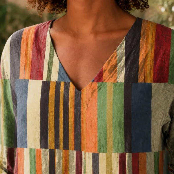 V-Neck Loose Blouse