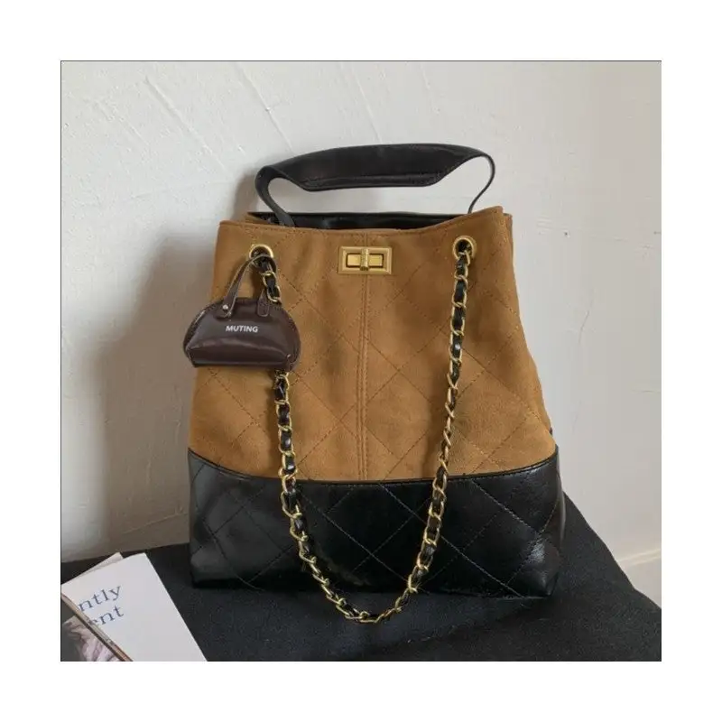 Textured Vintage Crossbody Satchel with Charm