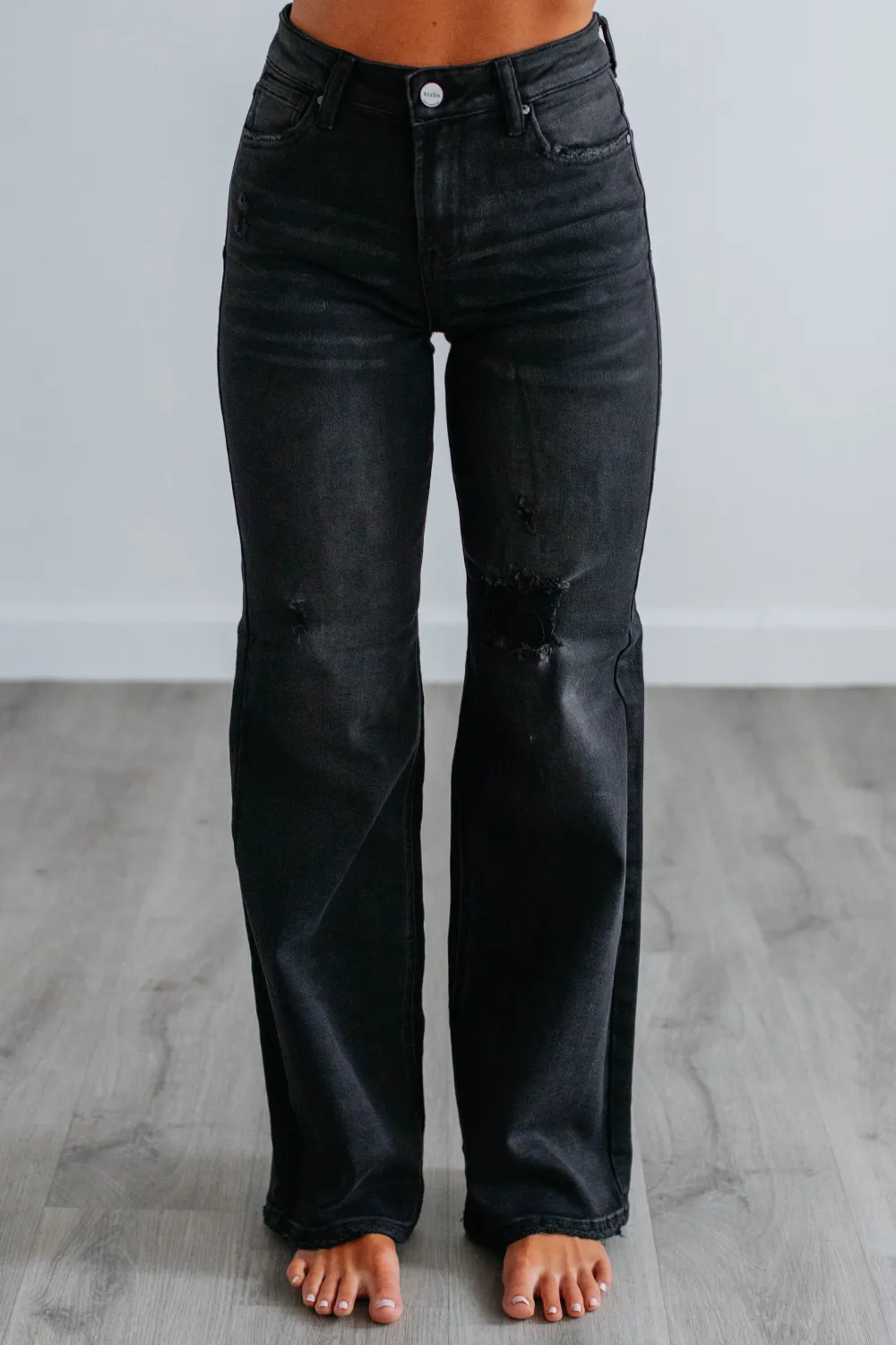 Women's High Rise Wide Leg Rayon Blend Jeans