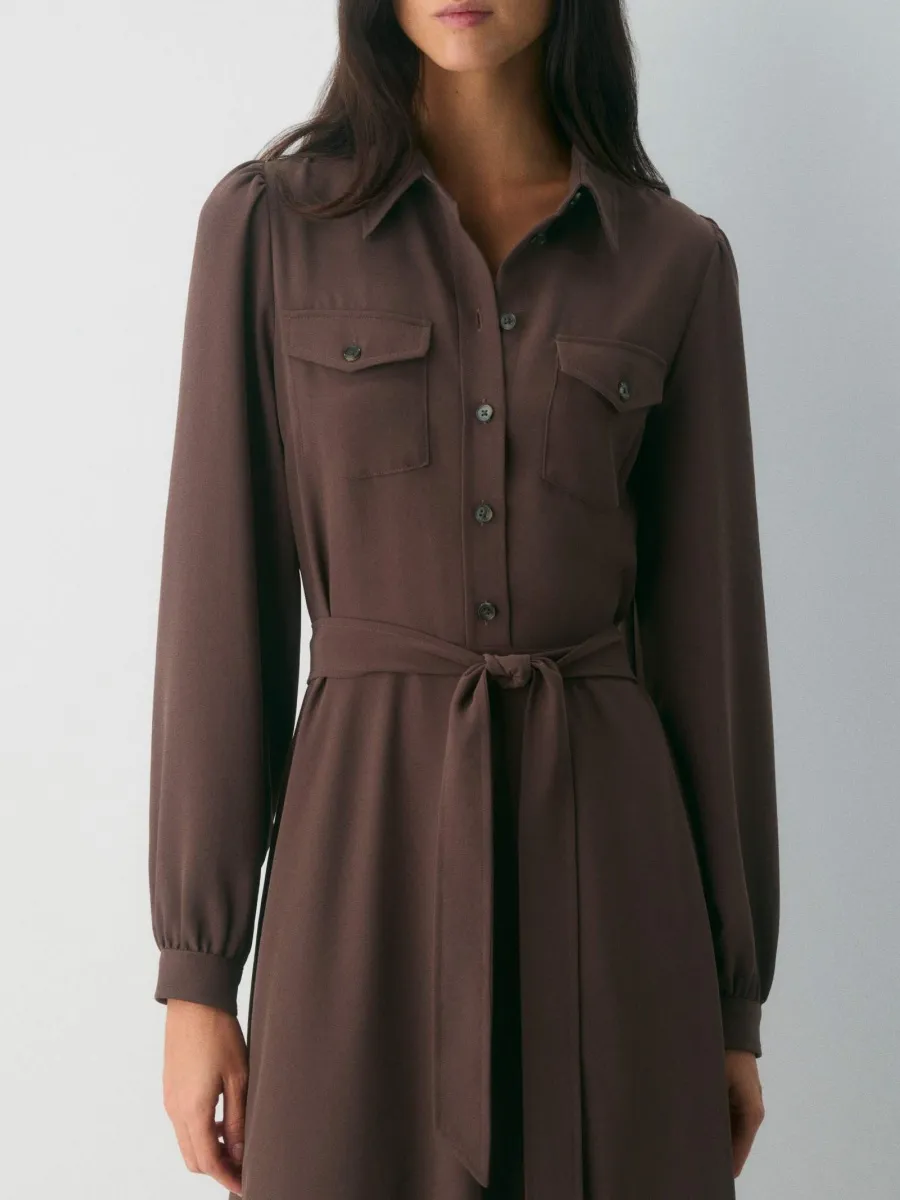 Casual Pocket Midi Dress