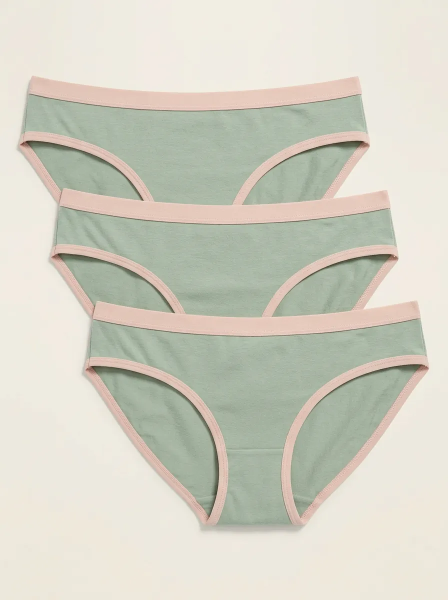Women's Contrast Trim Bikini Briefs 3-Pack