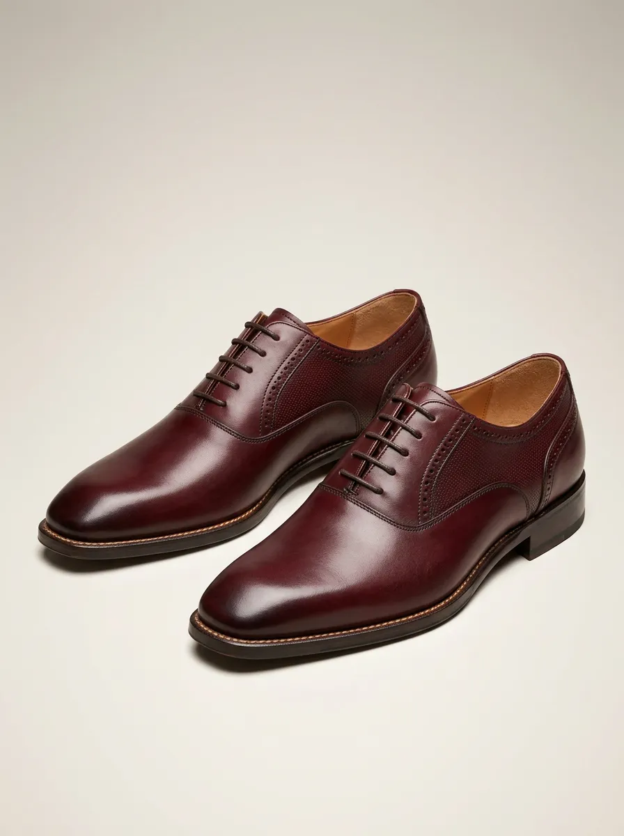 Structured Polished Brogue Formal Oxfords