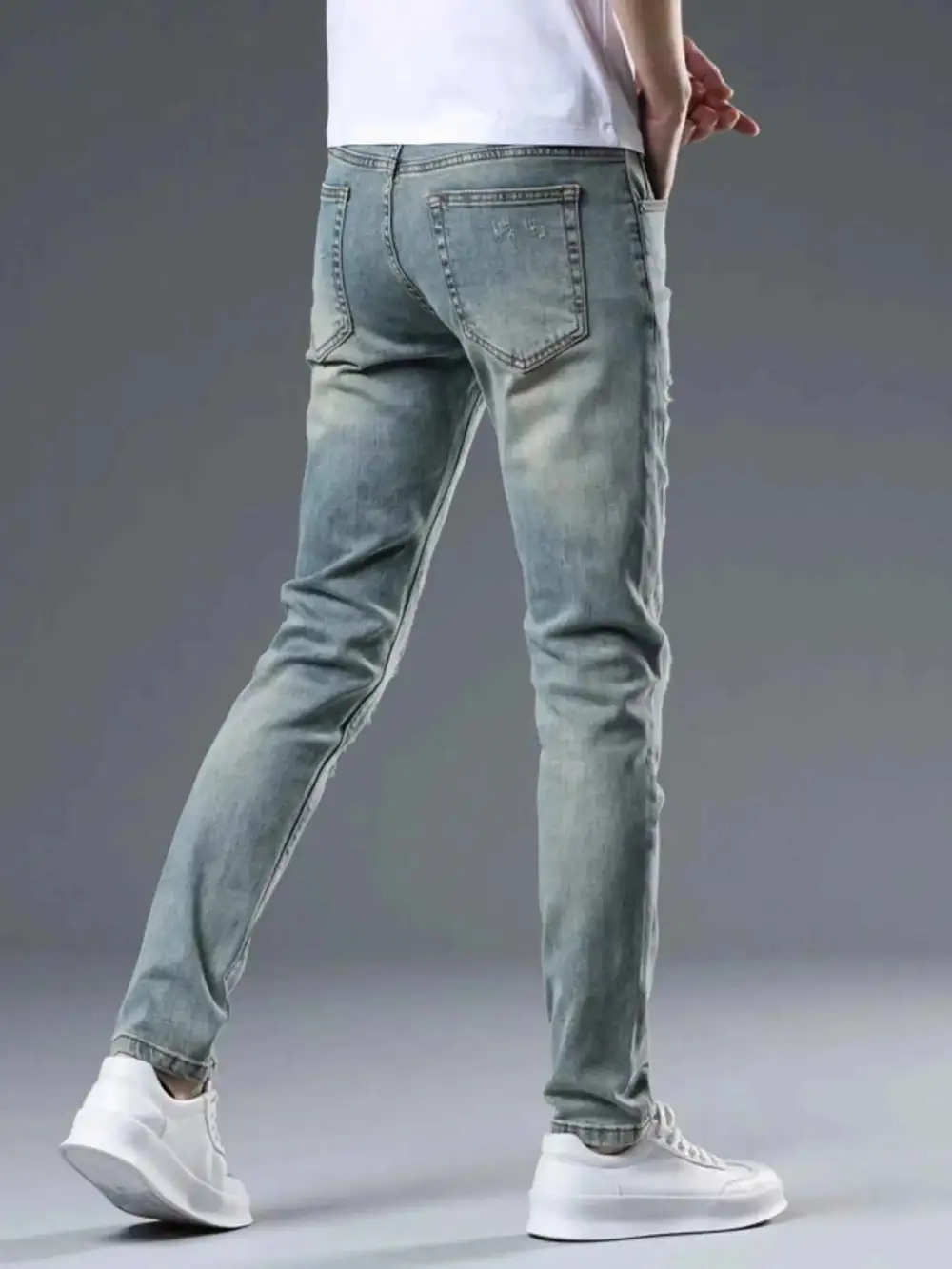 Soft Touch Distressed Slim Fit Jeans