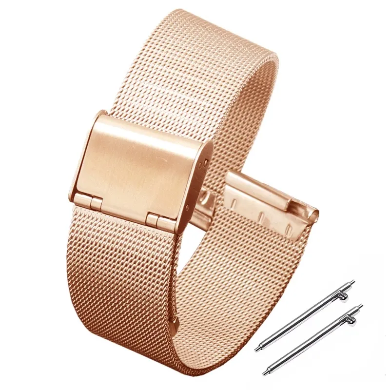 Stainless Steel Mesh Watch Strap Replacement Band – Adjustable Milanese Loop