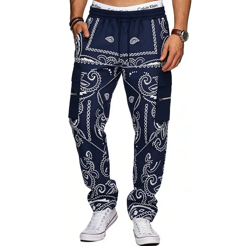Men's Cargo Jogging Pants Waistband Pockets Cargo Pants