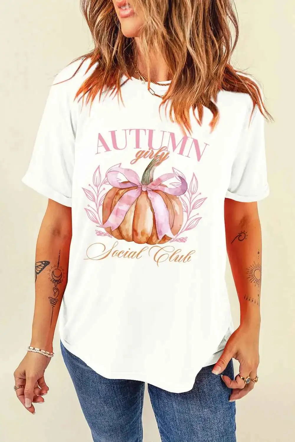 Soft Touch Graphic Round Neck Short Sleeve T-Shirt