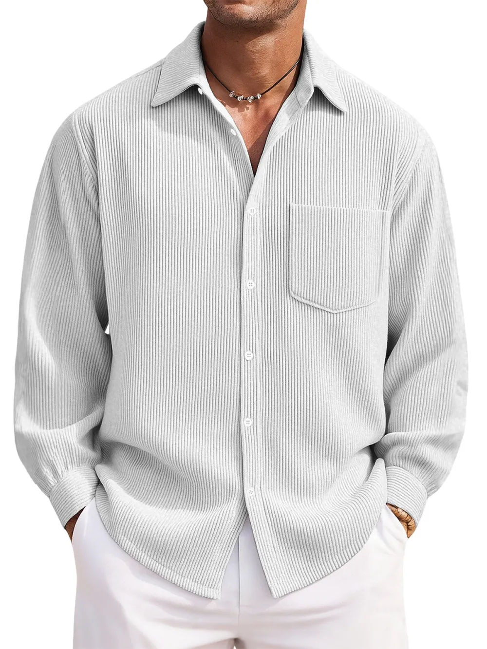Corduroy Button Front Shirt