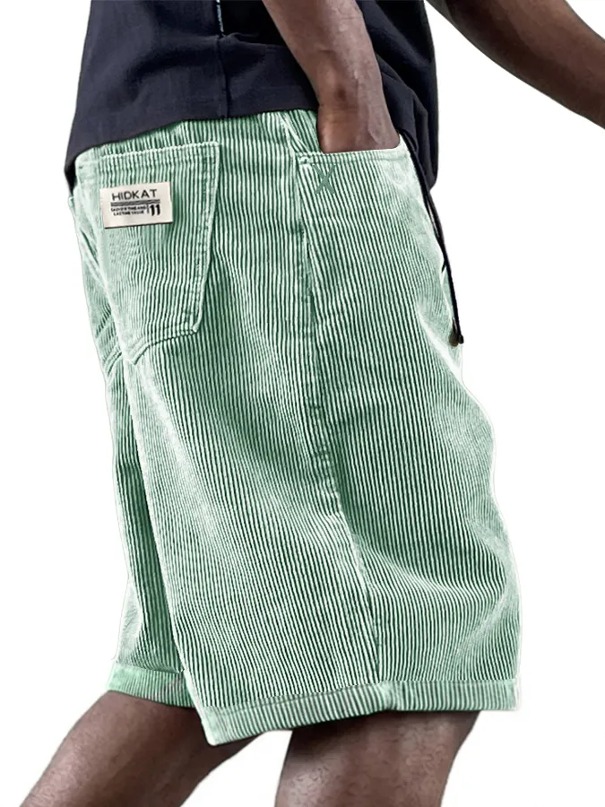 Relaxed Corduroy Utility Pocket Shorts