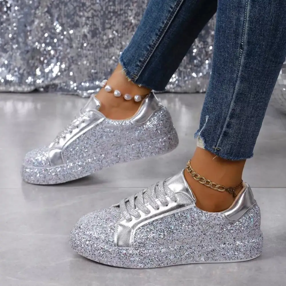 Sparkling Lace-Up Sneakers