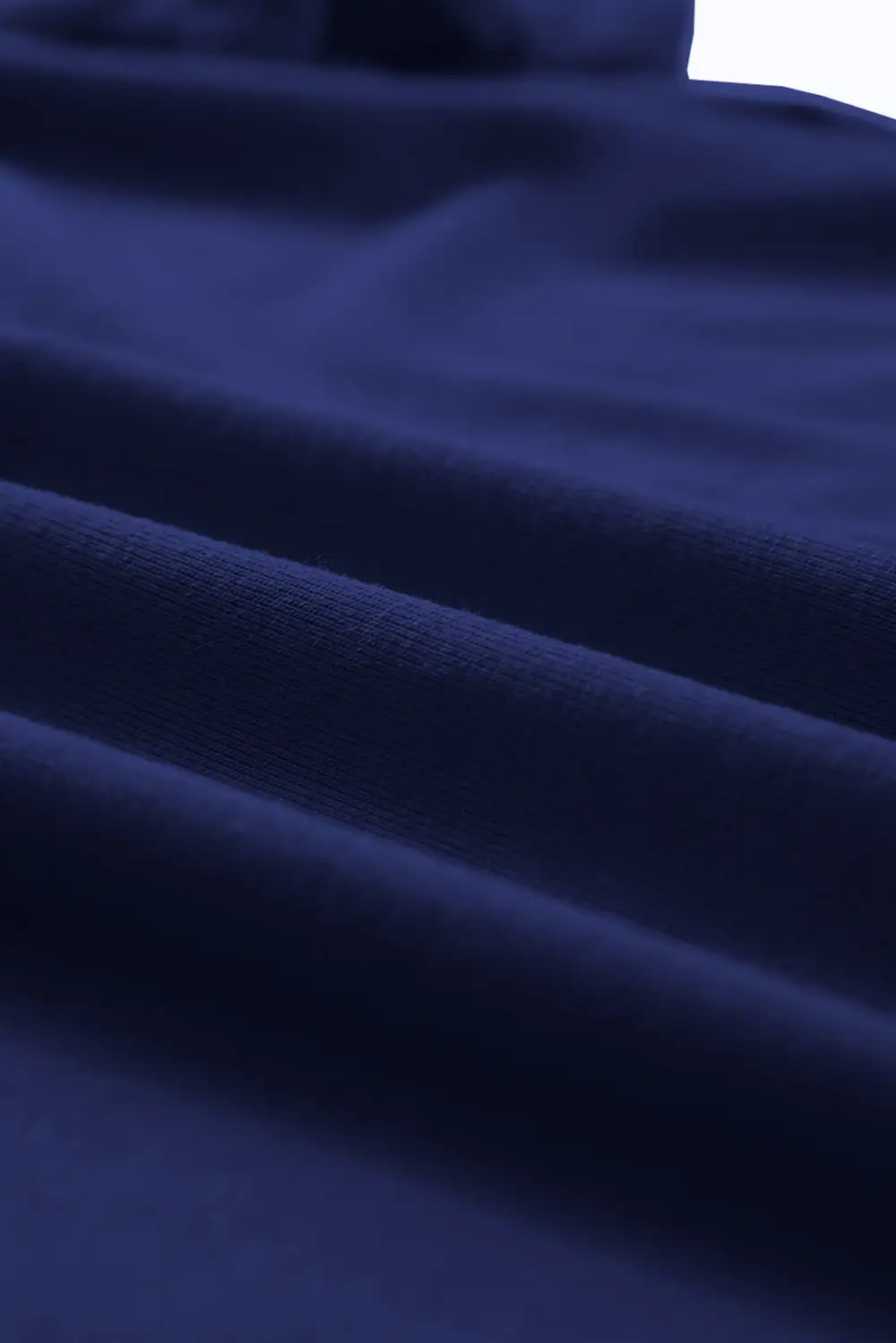 Blue Casual Plain Crew Neck