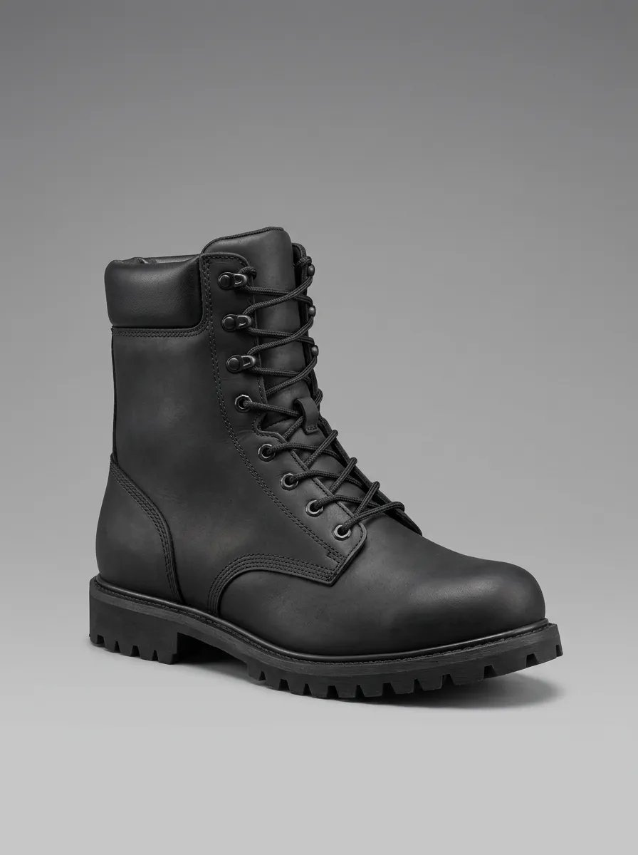 Men's Combat-Style Speed-Hook Work Boots