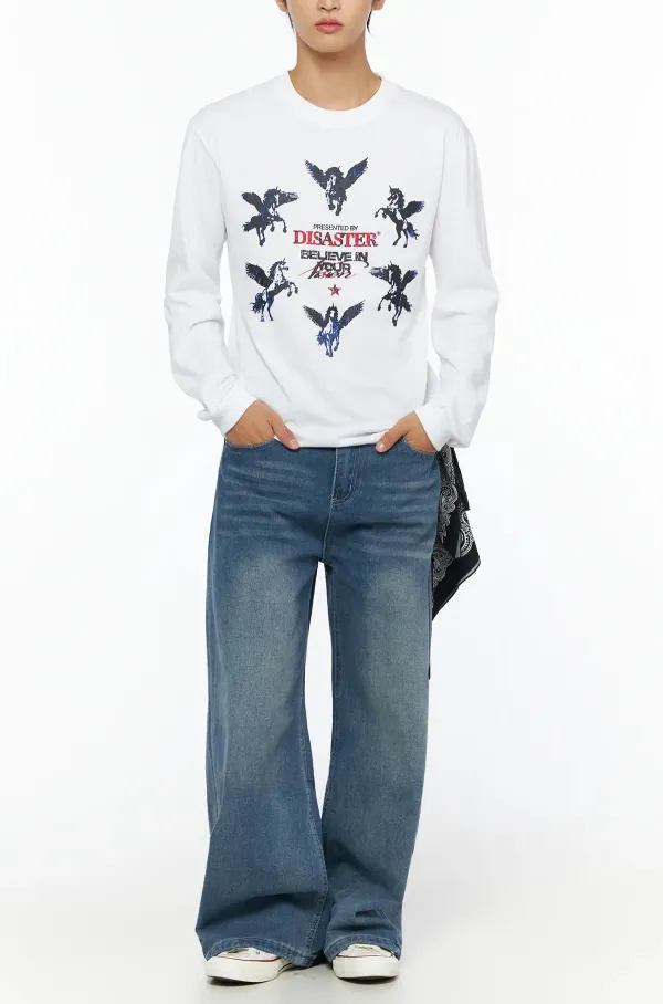 Men's Graphic Unicorn Long Sleeve Tee