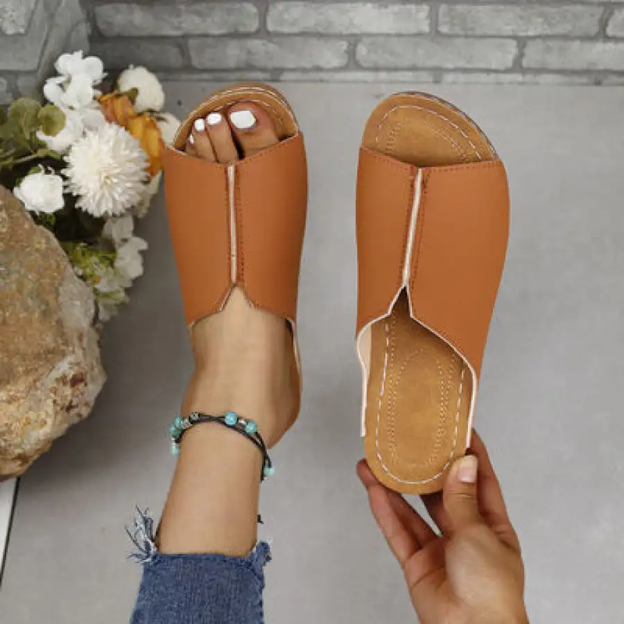 Pu Leather Open Toe Sandals