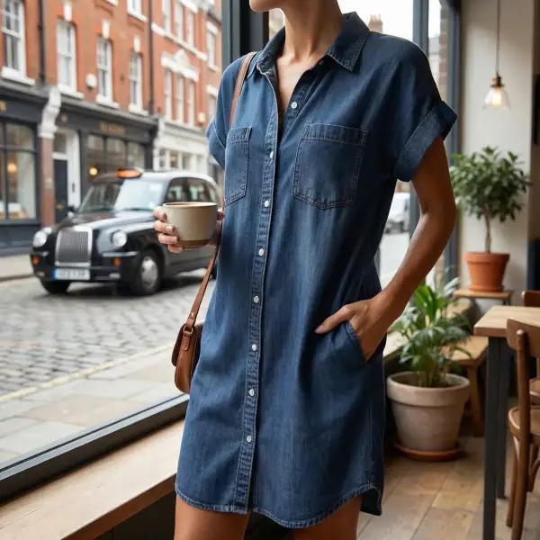 Button Up Shirt Dress