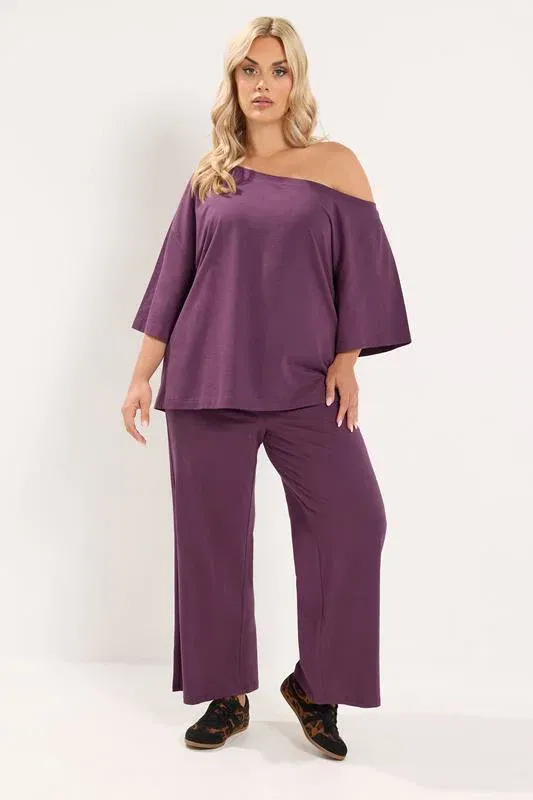 Purple Off Shoulder Tee
