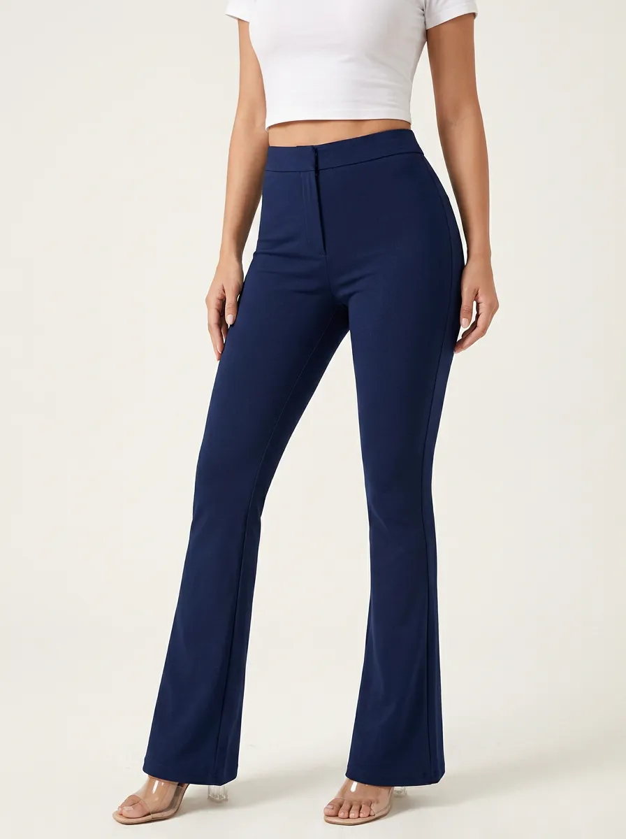 Clean-Look High-Stretch Mid-Rise Stretch Pants