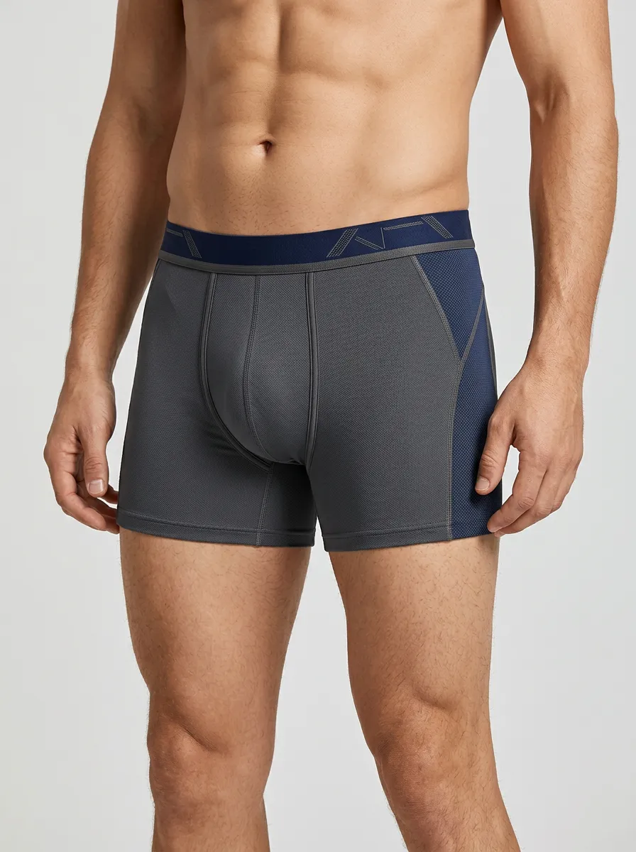 Flexible Mesh-Panel Mesh Performance Finish Men's Boxer Briefs