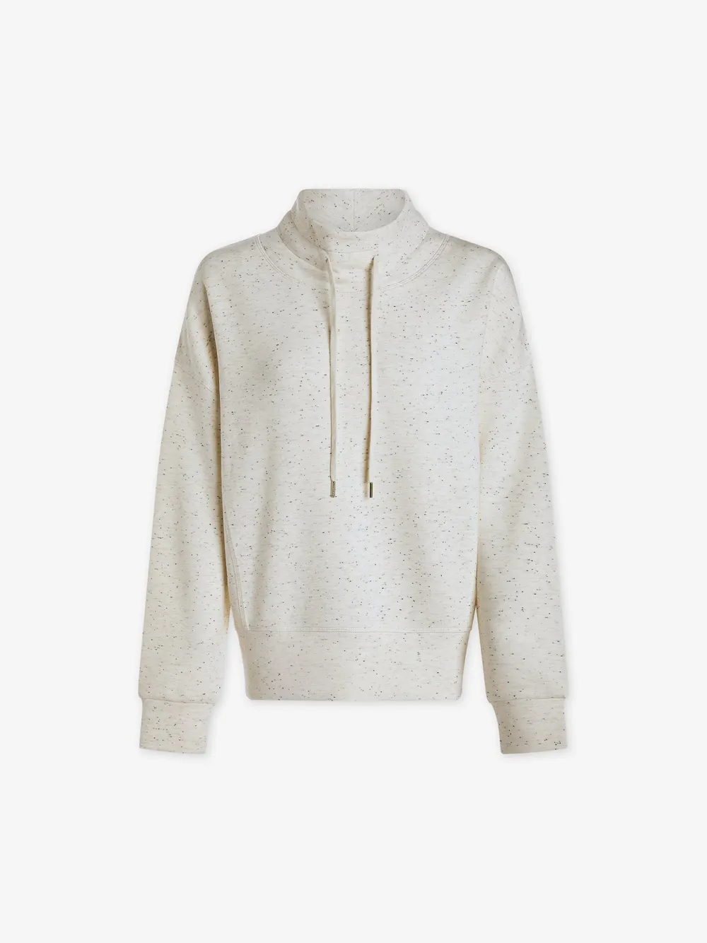 Chic Tie-Neck Loose-Fit Speckled Sweatshirt