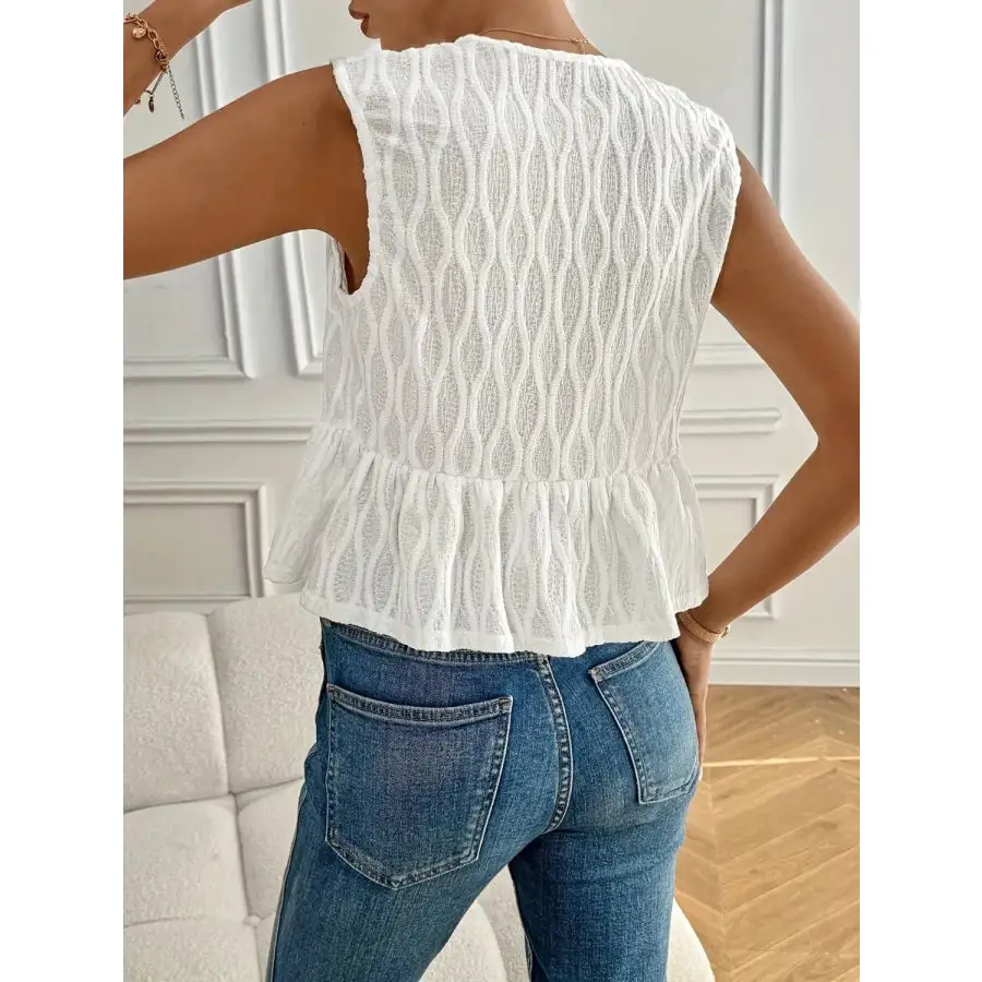 Tied Front Round Neck Tank