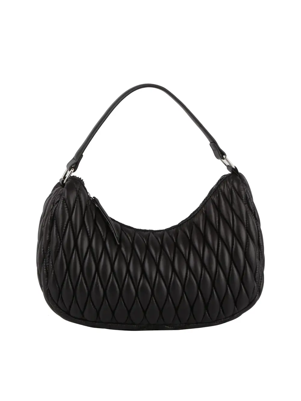 Classic Detail Quilted Pocketed Faux Leather Hobo Shoulder Bag