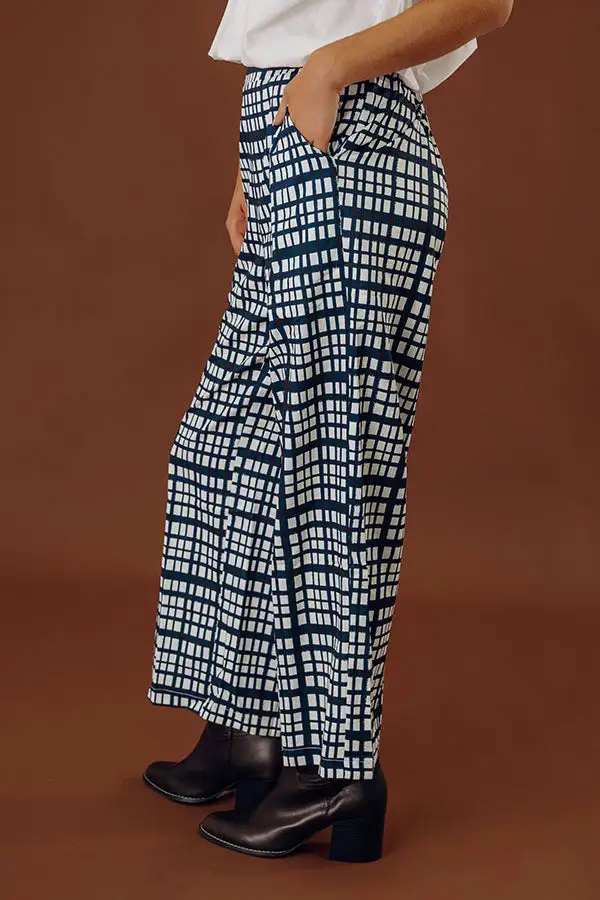 High Waist Relaxed Plaid Pants