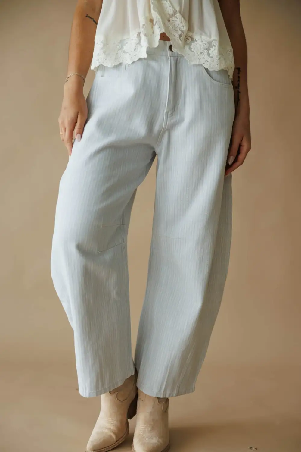 Striped Denim Twill Pants