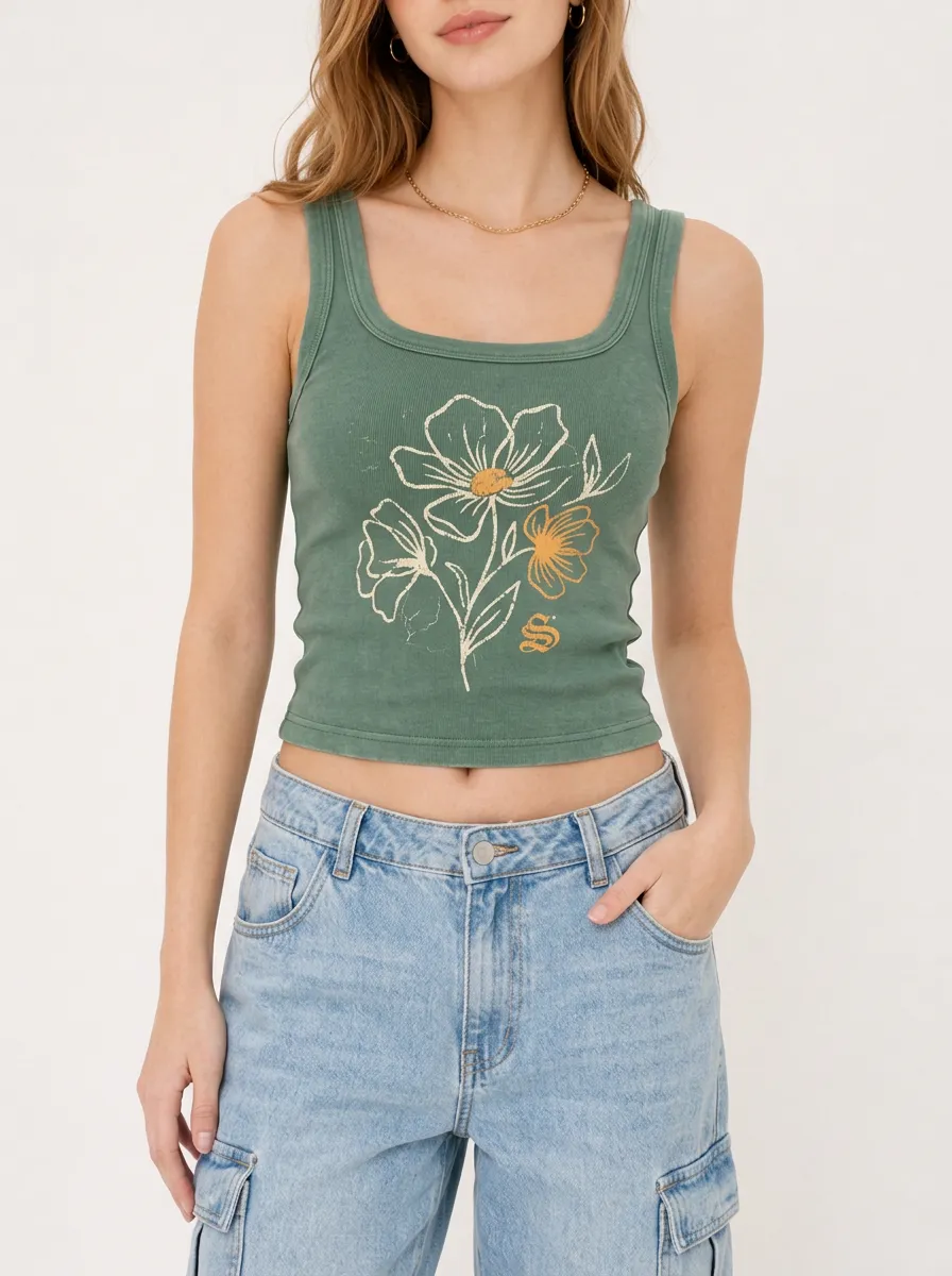 Women's Floral Nature Lover Botanical Printed Tank Top