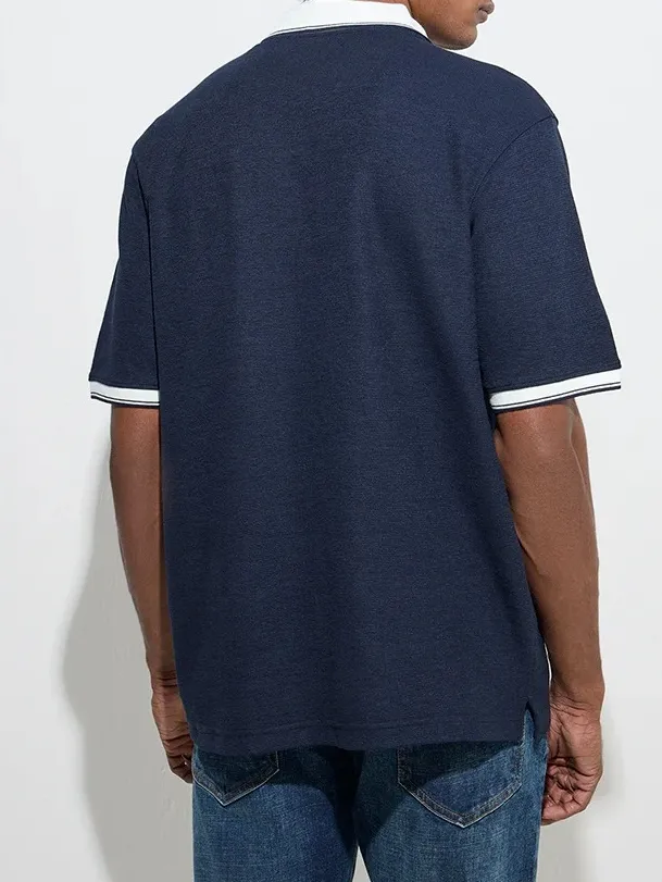 Casual Style Loose Polo T-Shirt