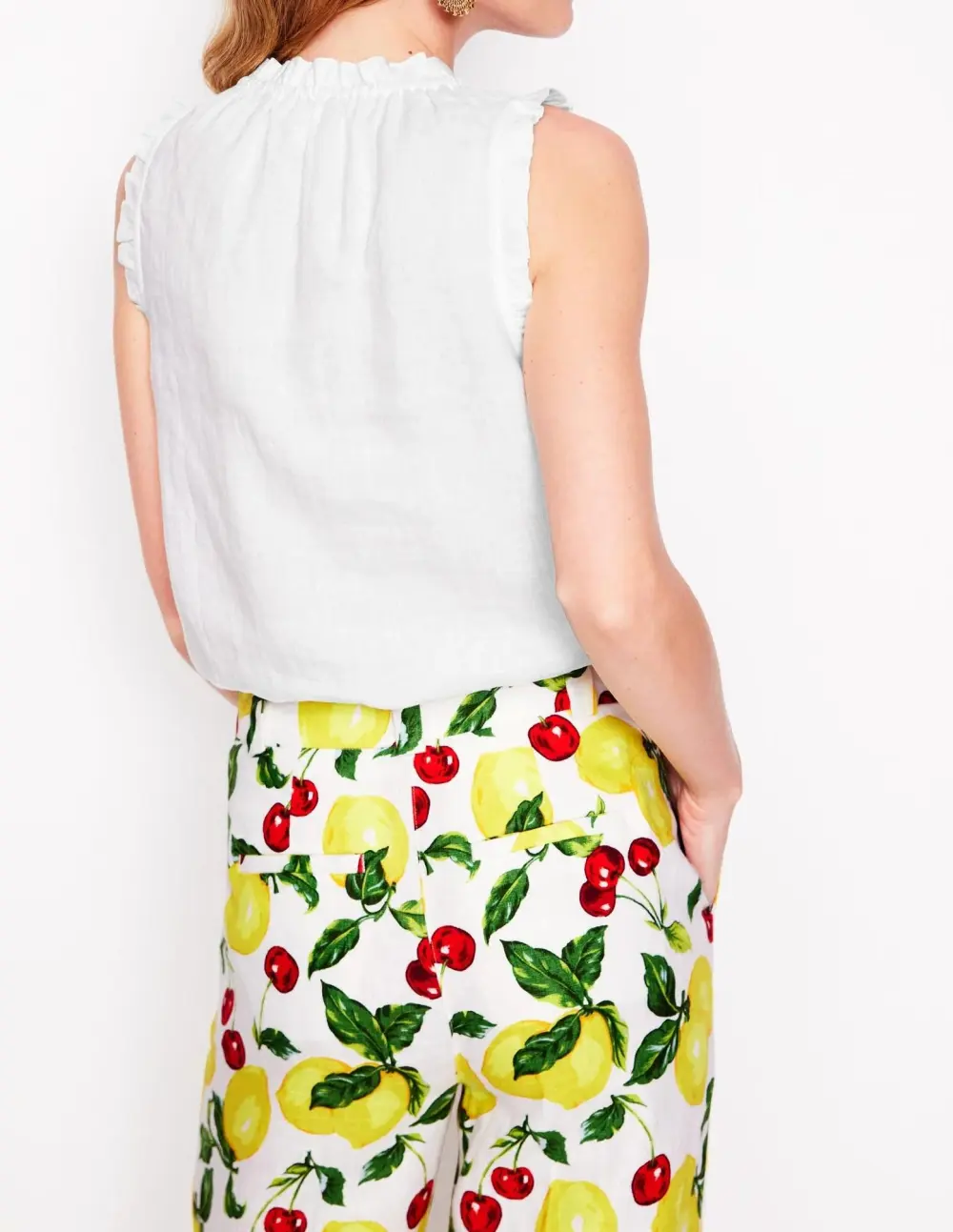 Ruffle Linen Top
