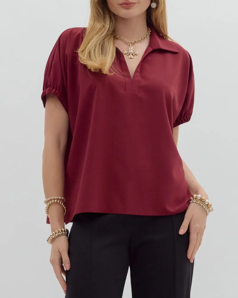 Split Collar Blouse