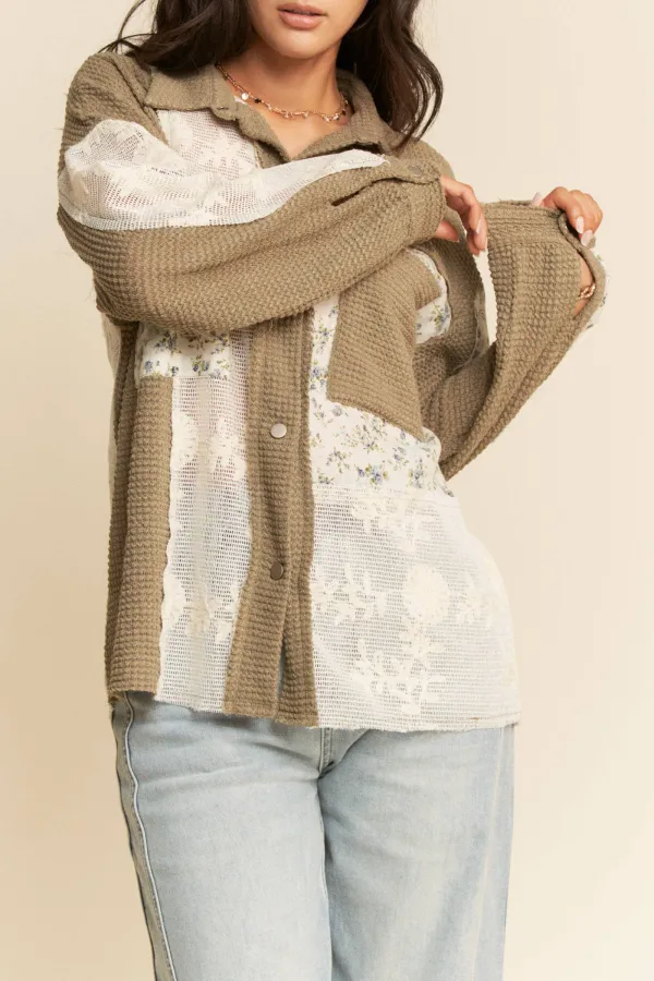 Brielle Thermal Lace Shacket