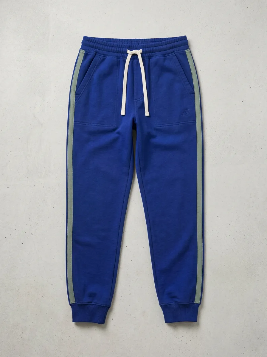 Streamlined Side Stripe Mountain Graphic Casual Look Men's Sweatpants