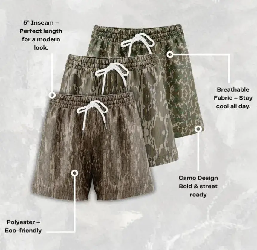 Men's Camo Camo Shorts With 5 Inch Inseam