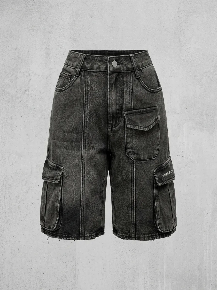 Denim Washed men's Cargo Shorts