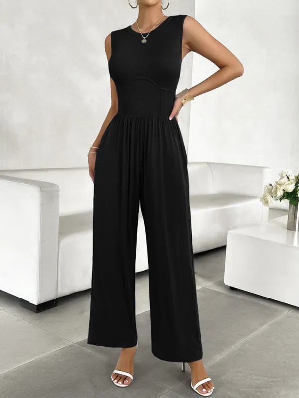 Clean Slim Fit Sleeveless Jumpsuit